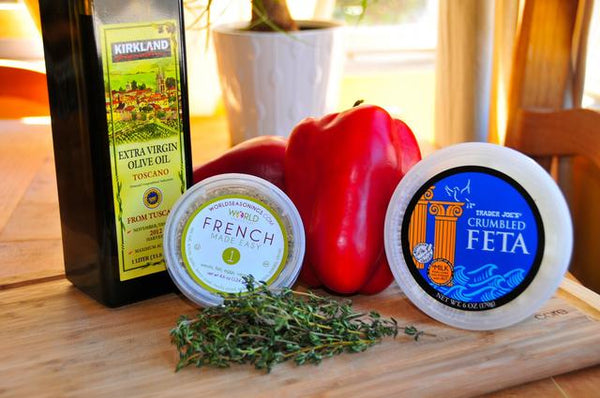 Roasted Red Peppers with Feta