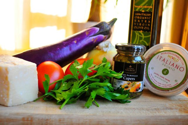 Deconstructed Eggplant Parmesan with Italiano Pronto